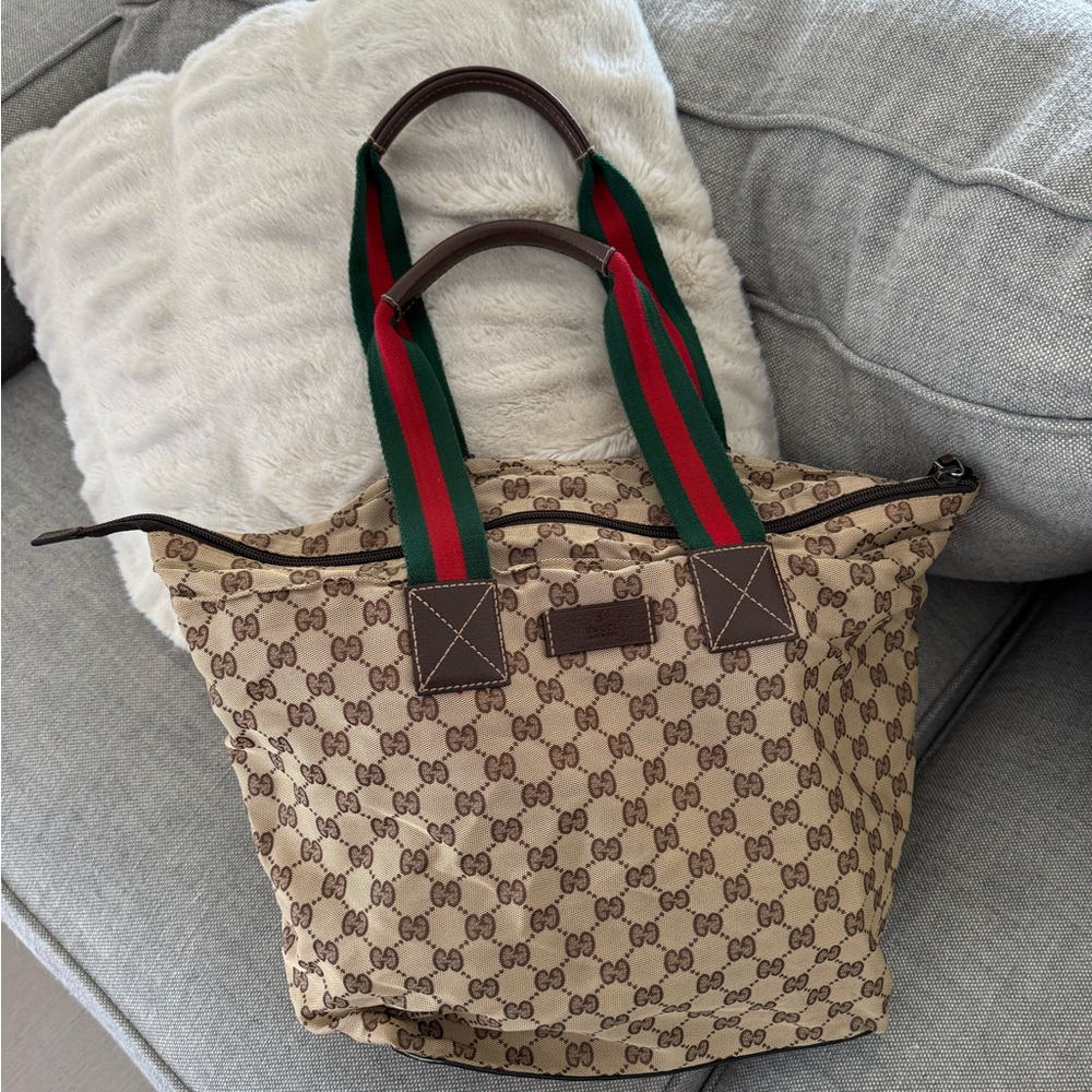 Vintage Gucci Canvas Tote Bag